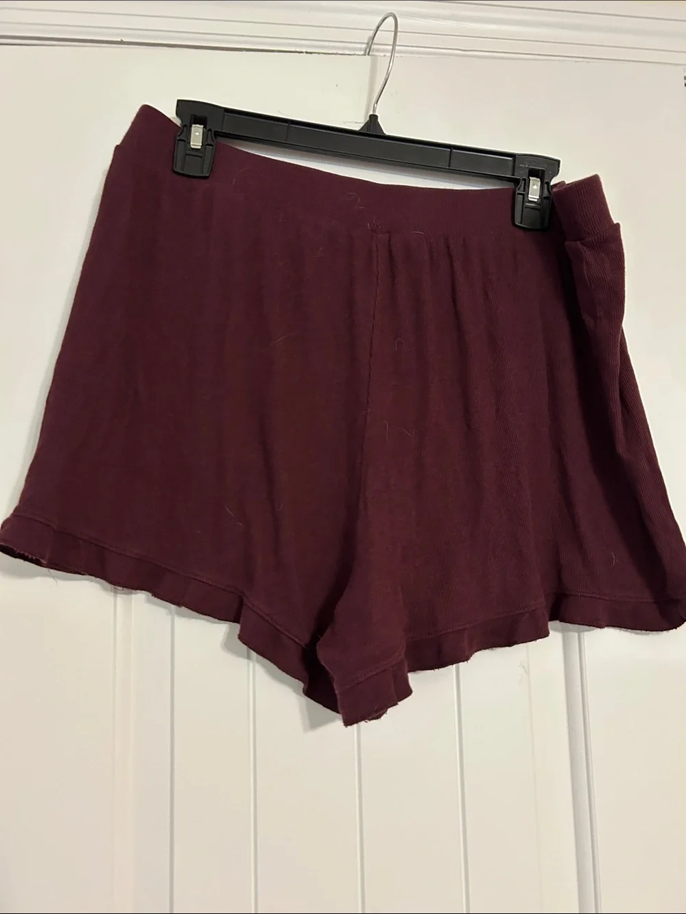 Women's Wine Ruffle Shorts